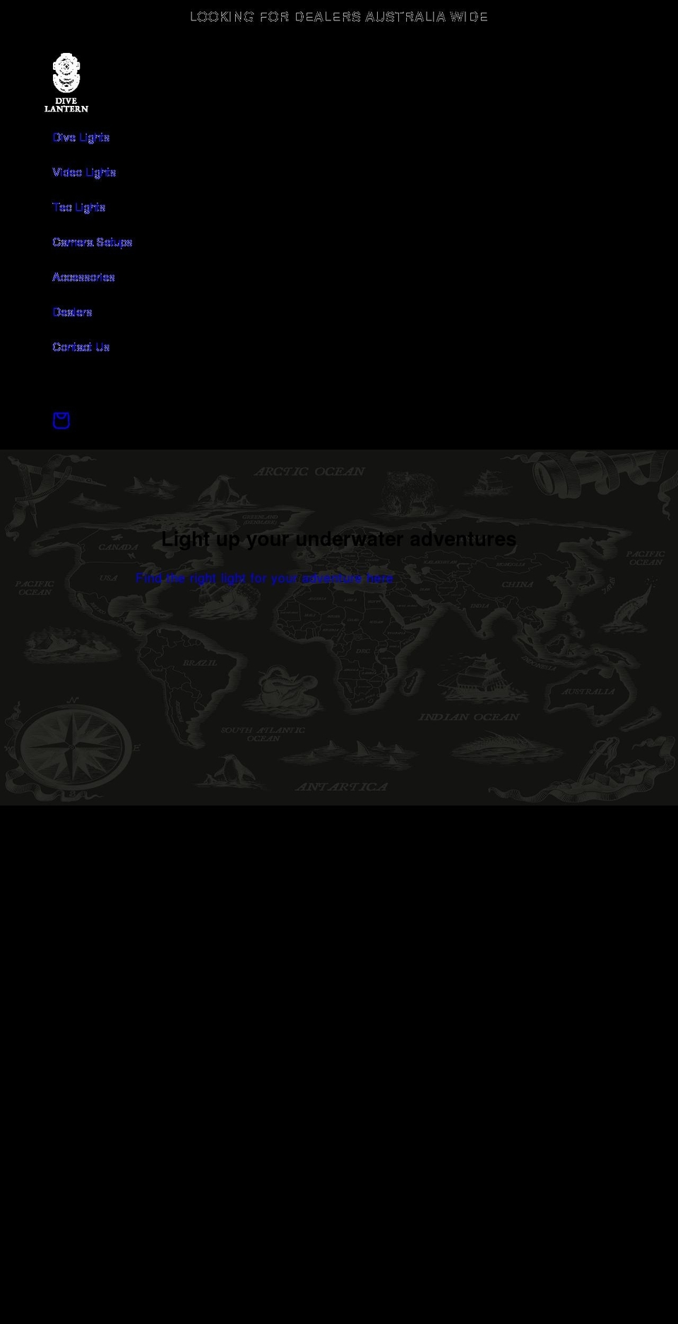 divelantern.com shopify website screenshot