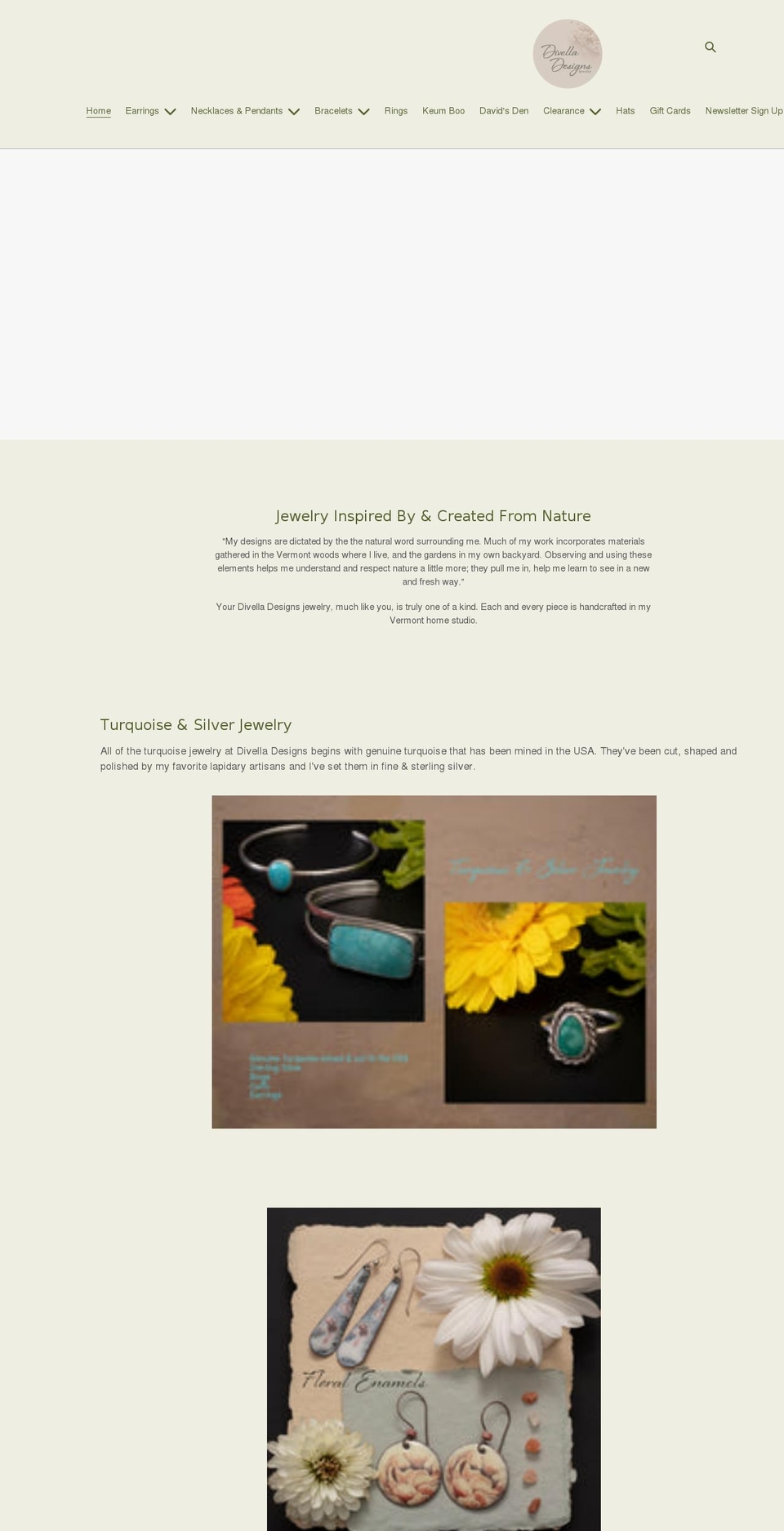 divelladesigns.com shopify website screenshot