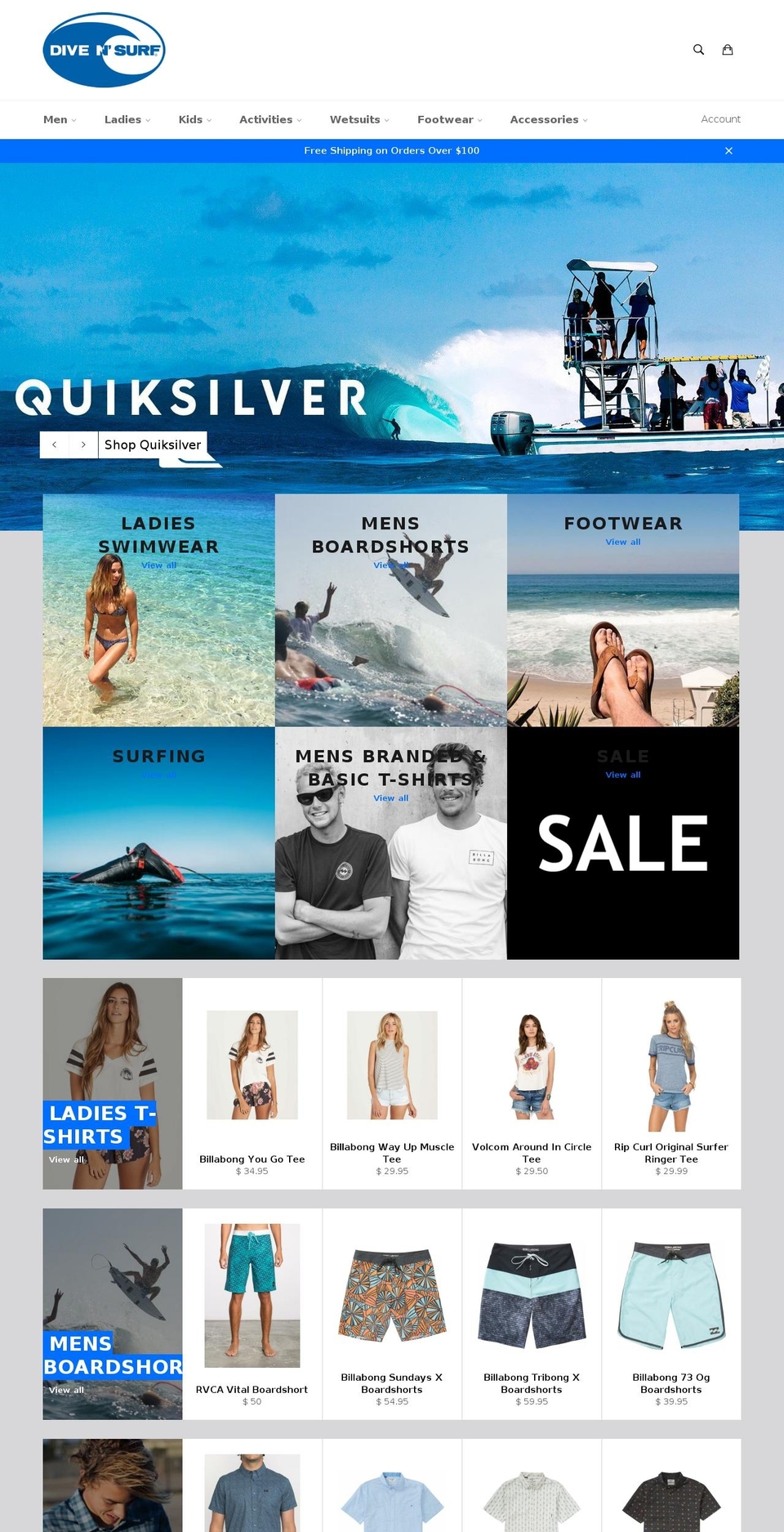 divensurf.com shopify website screenshot