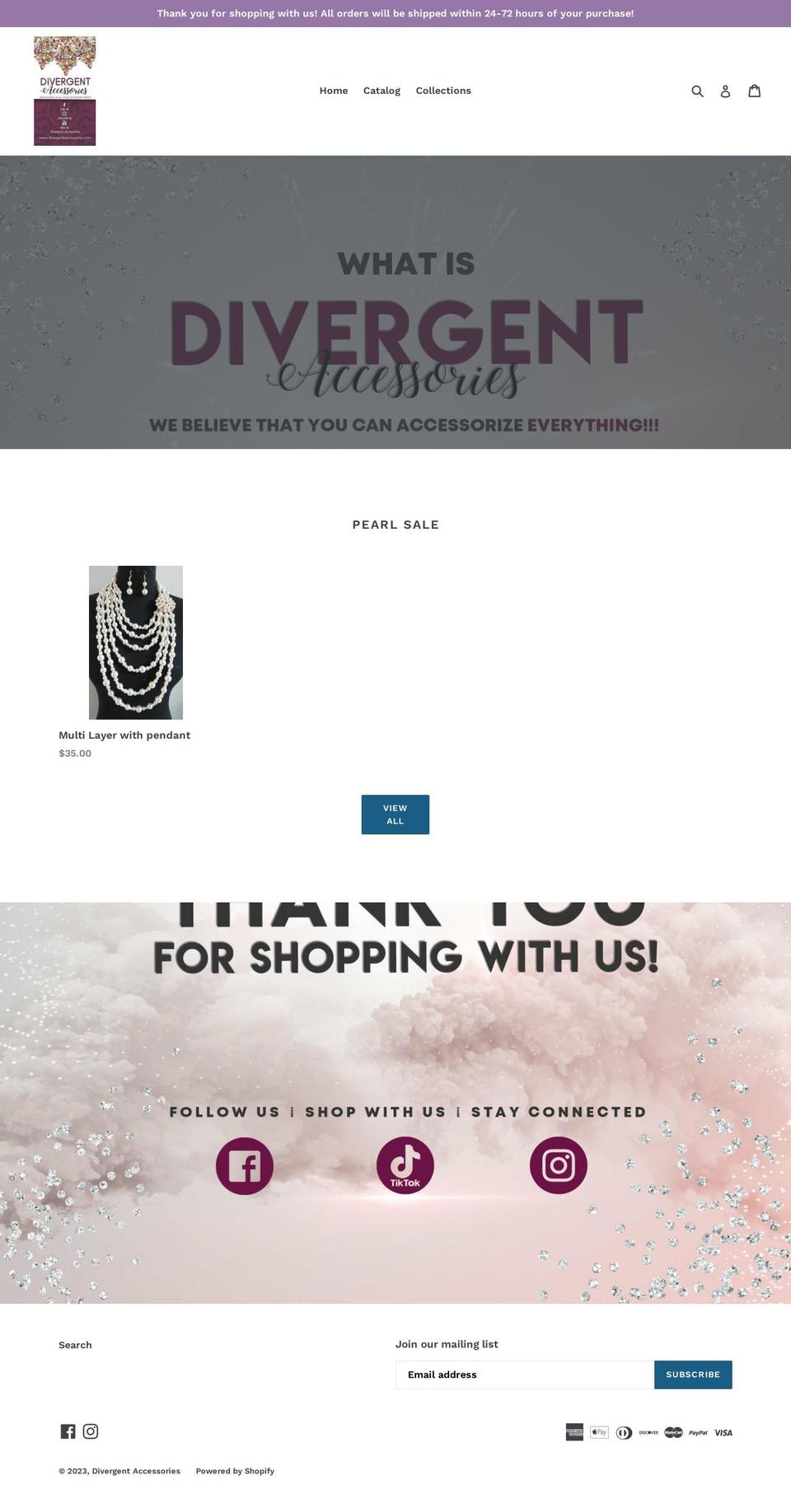 divergentaccessories.com shopify website screenshot