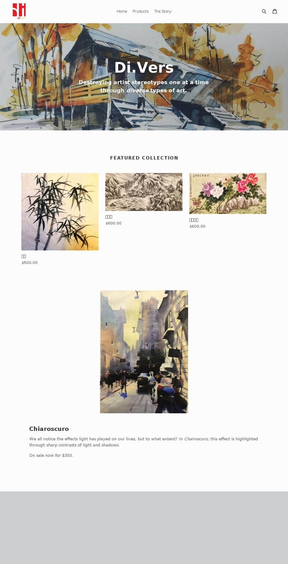 diversart.net shopify website screenshot