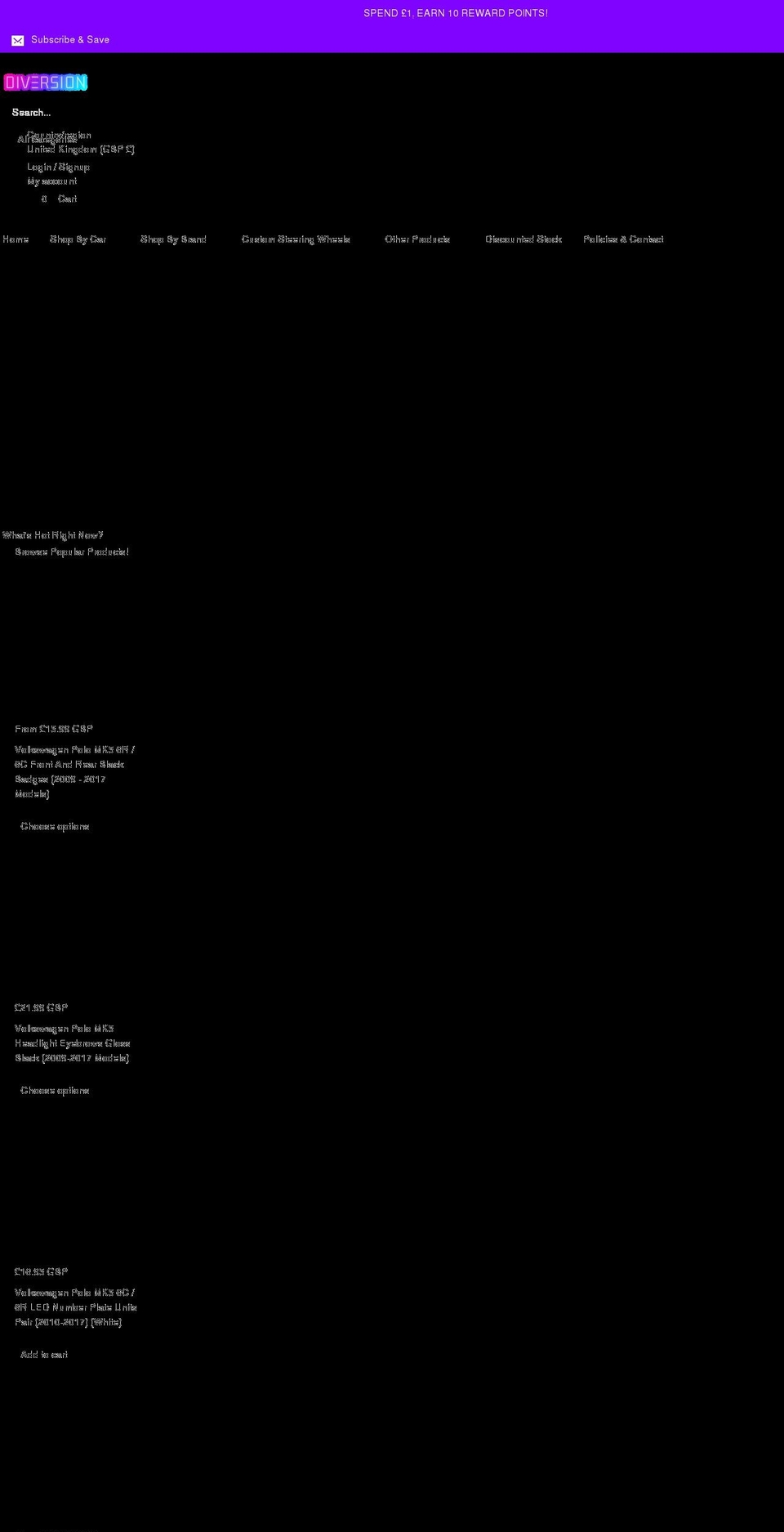diversionstores.co.uk shopify website screenshot