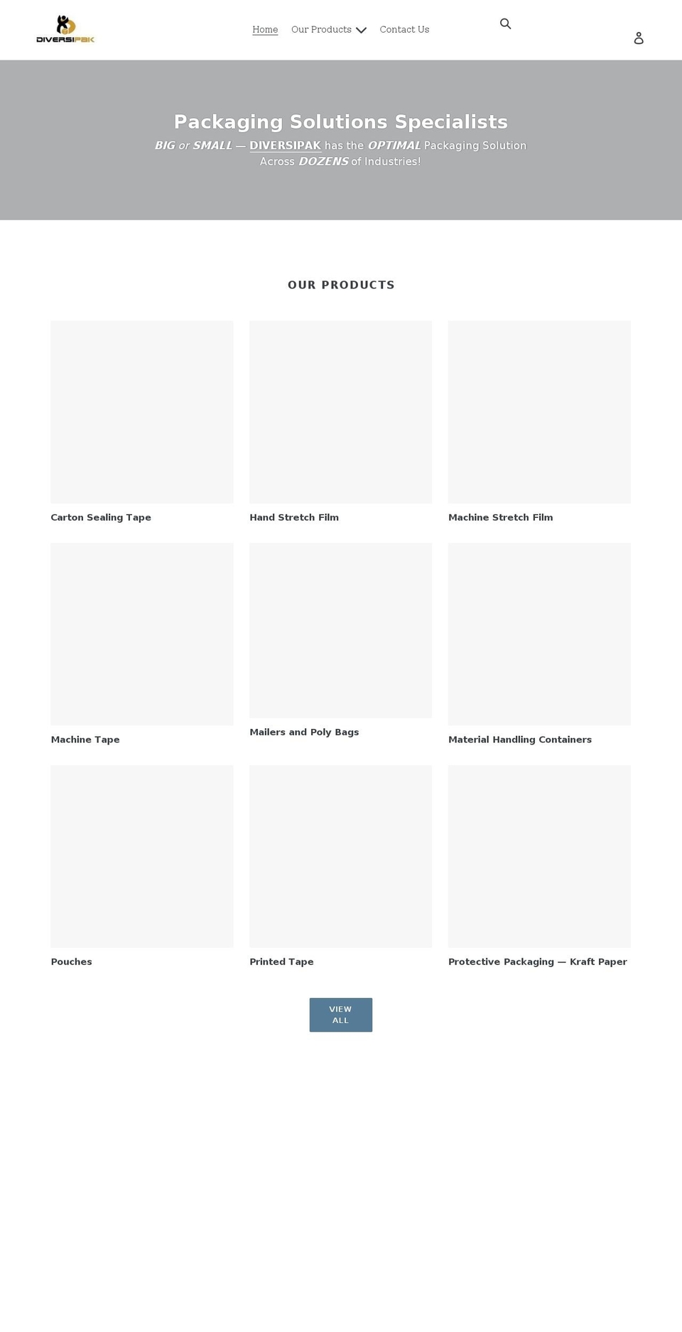 diversipak-pkg-products.myshopify.com shopify website screenshot