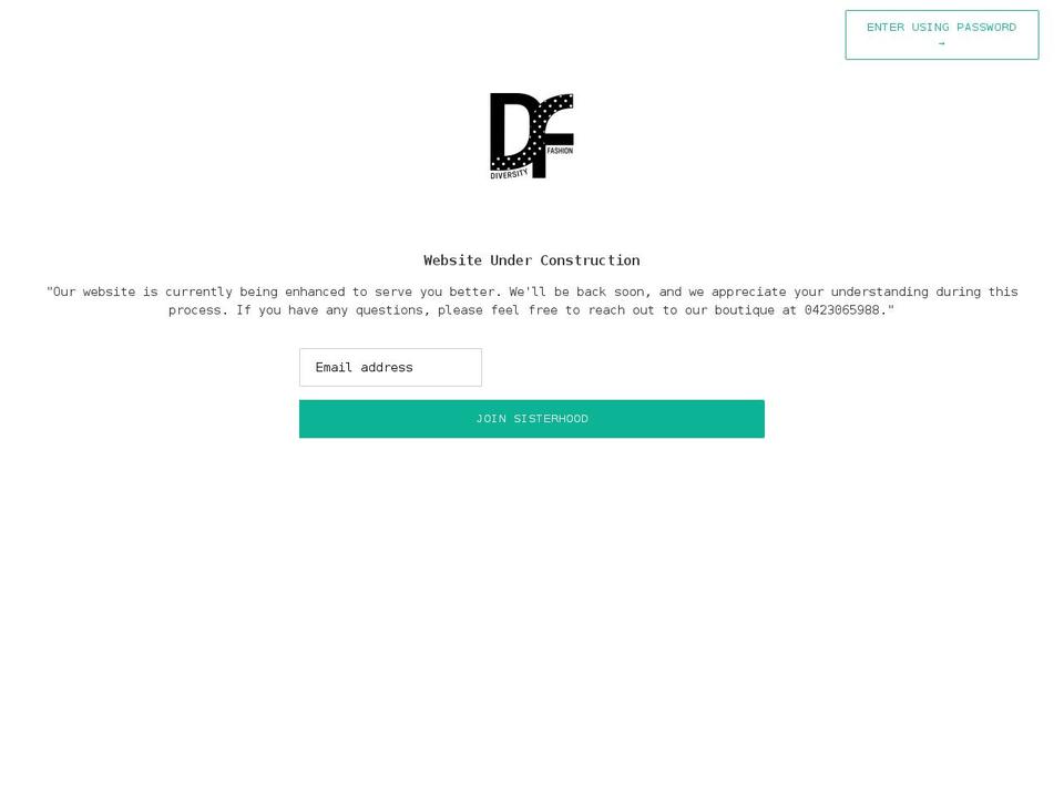 diversityfashion.com.au shopify website screenshot