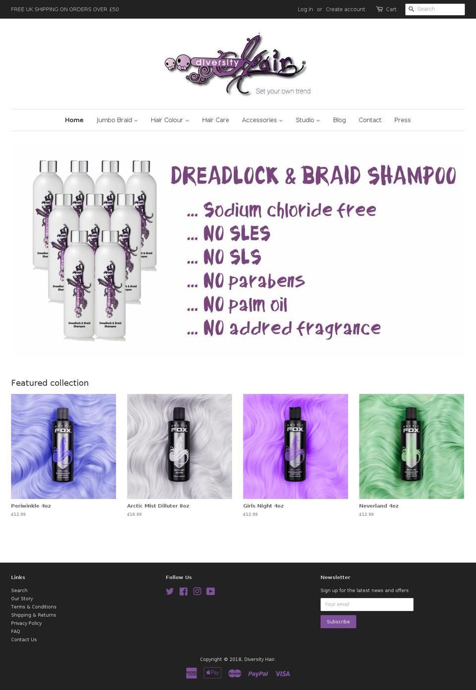 diversityhair.co.uk shopify website screenshot