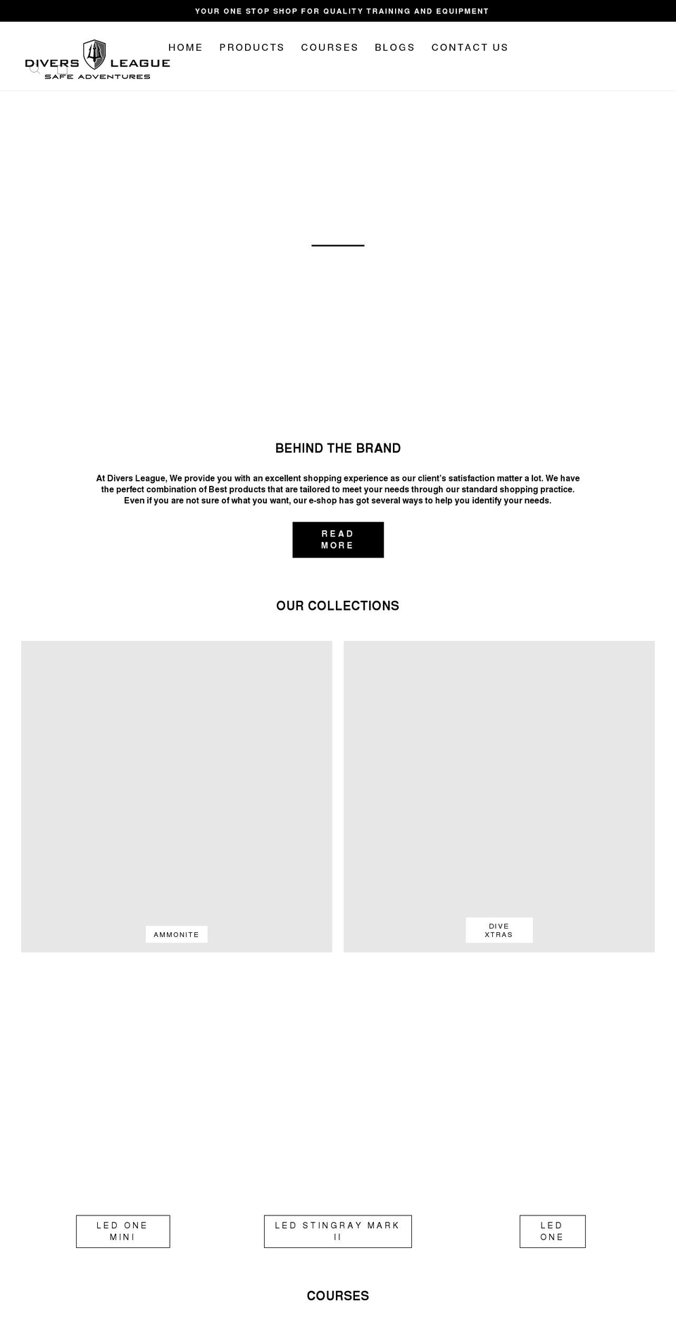 diversleague.com shopify website screenshot
