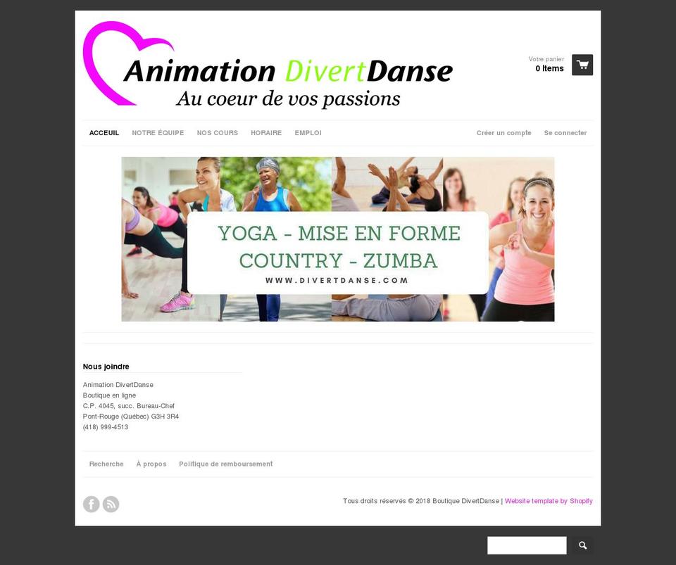 divertdanse.com — Shopify storefront screenshot
