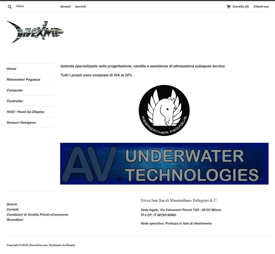 divex3me.com — Shopify storefront screenshot