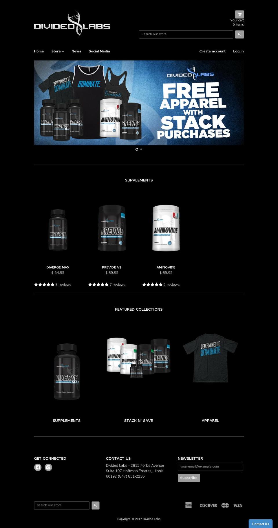 dividedlabs.com shopify website screenshot