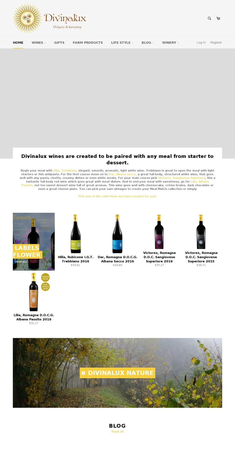 divinalux.com — Shopify storefront screenshot