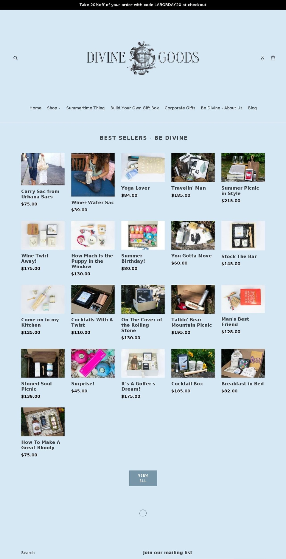 divine-goods.com — Shopify storefront screenshot