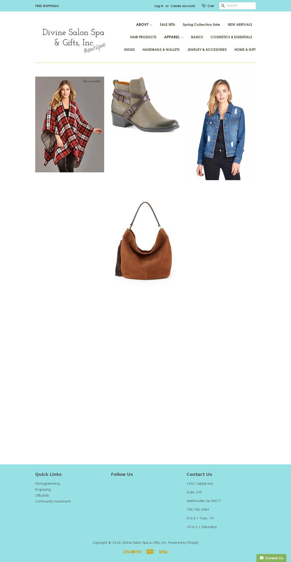 divine-salon-spa.com shopify website screenshot