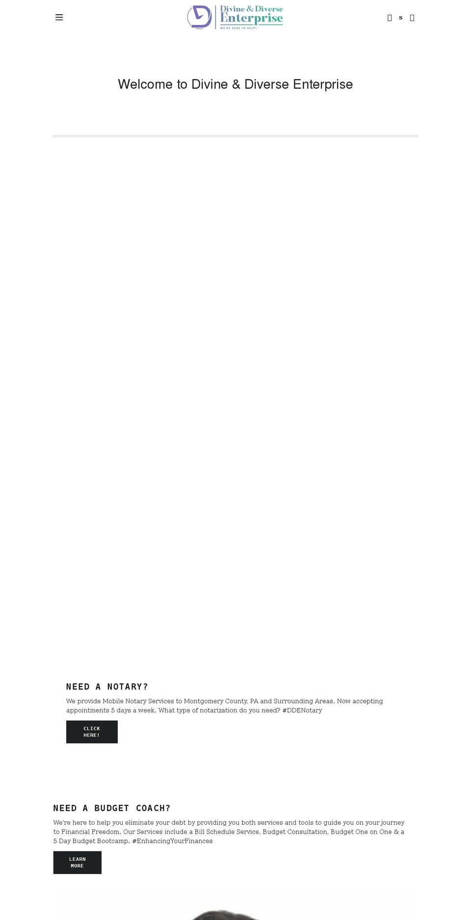 divineanddiverseenterprise.com shopify website screenshot