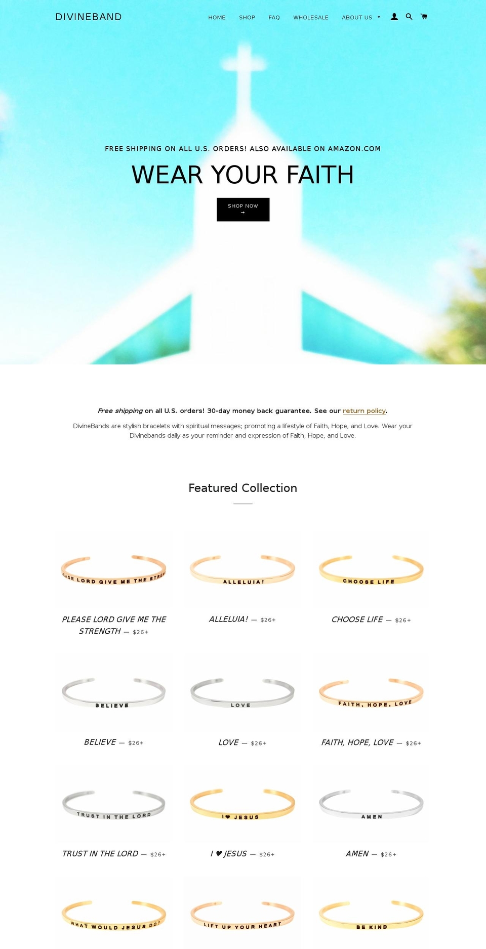 divineband.com — Shopify storefront screenshot