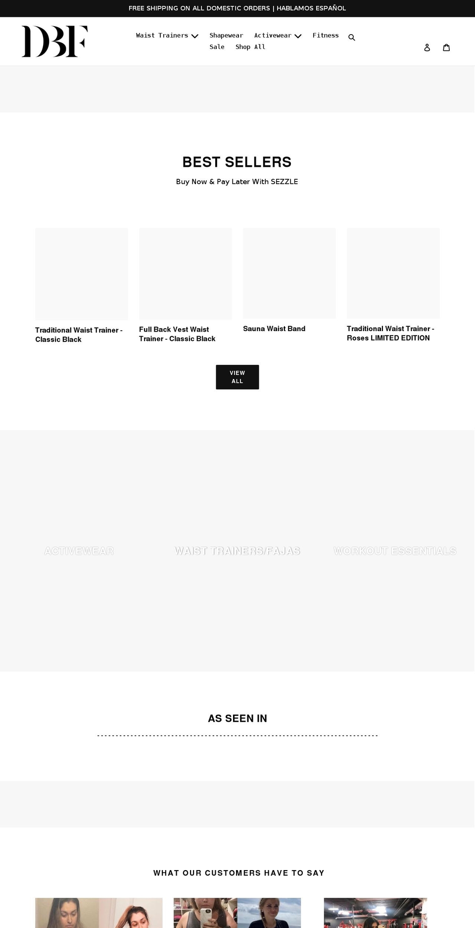 divinebeautyandfitness.com — Shopify storefront screenshot
