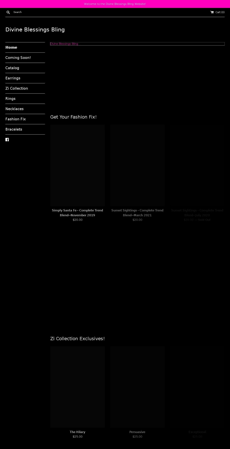 divineblessingsbling.com shopify website screenshot