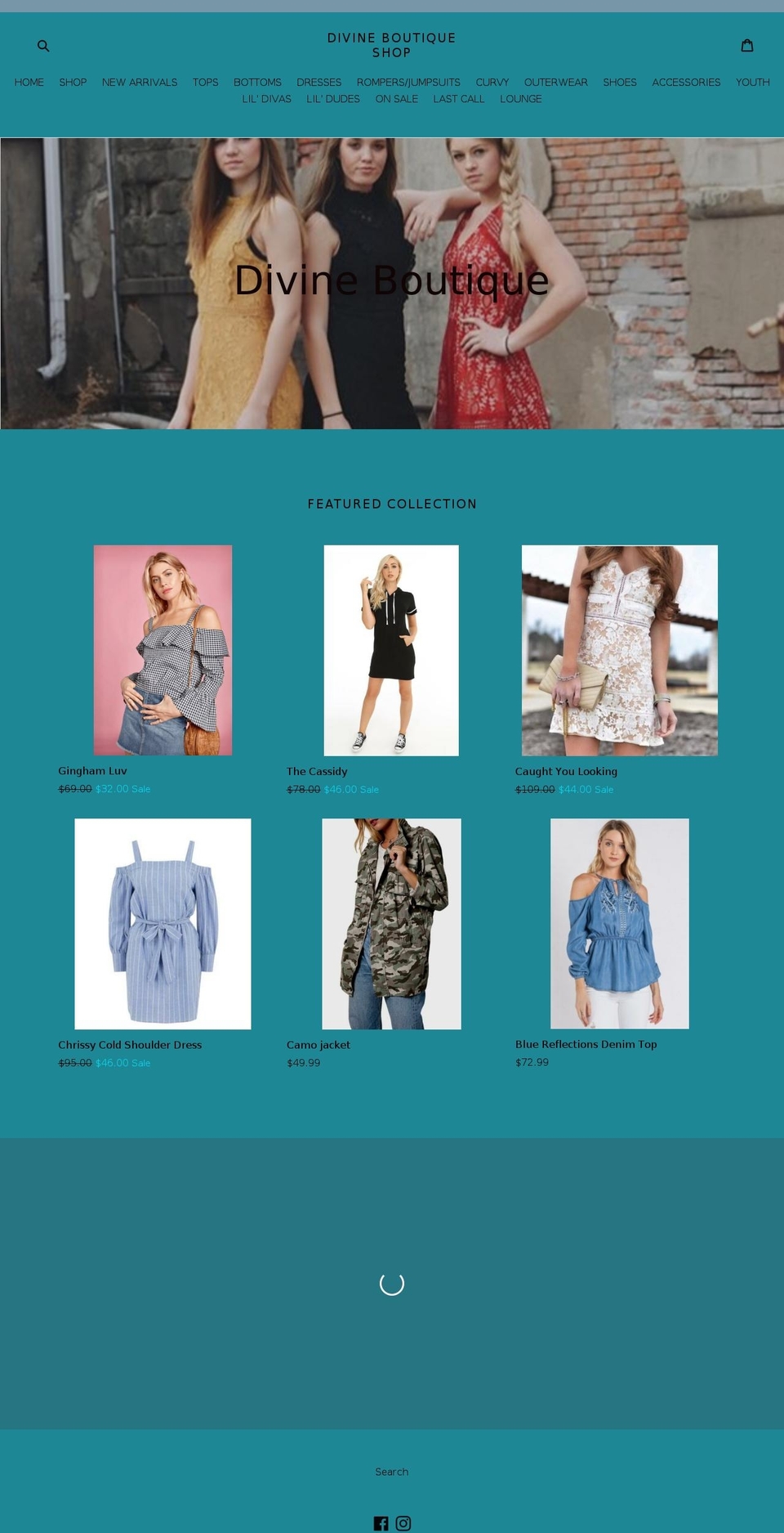 divineboutiqueshop.com shopify website screenshot