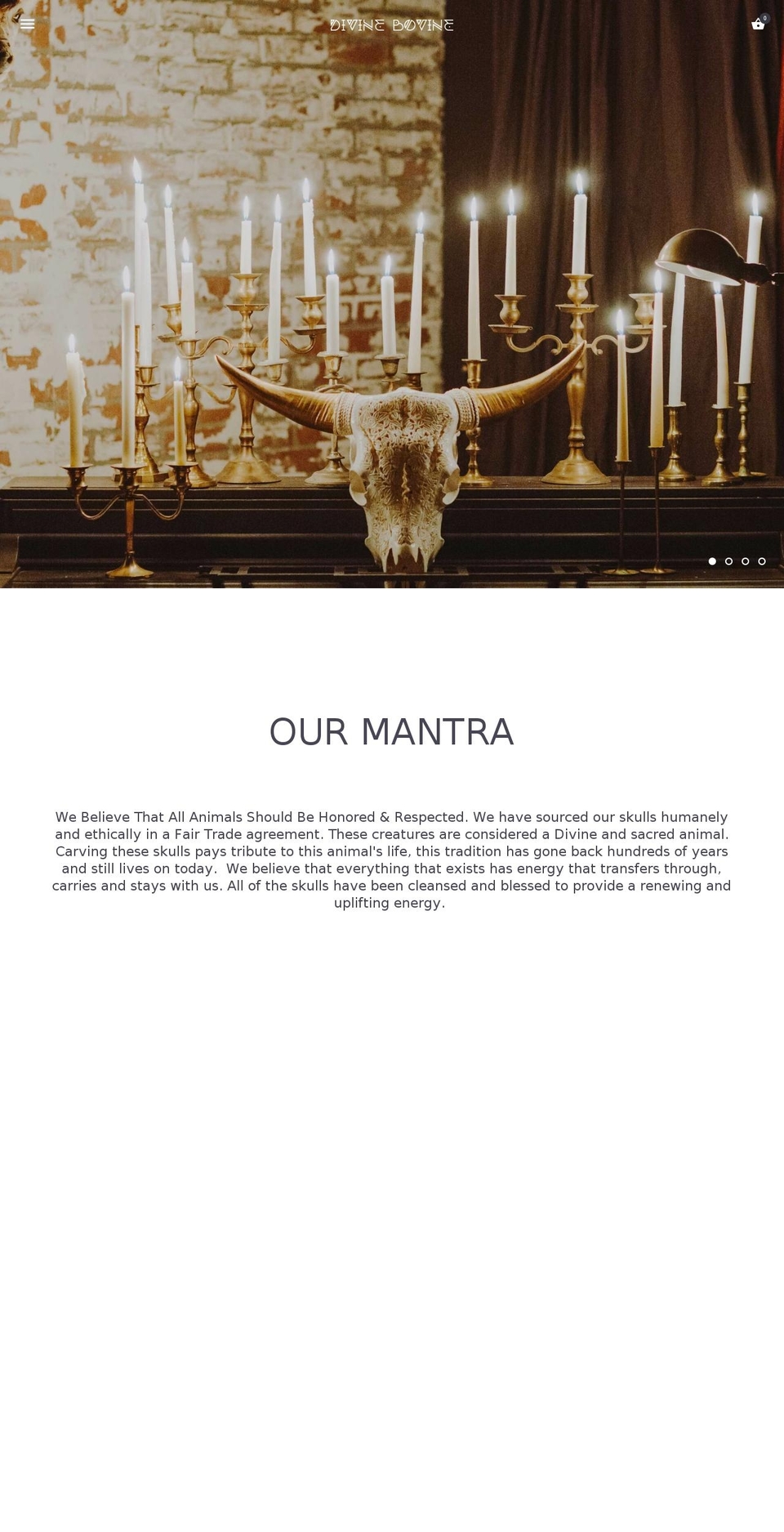 divinebovine.com — Shopify storefront screenshot