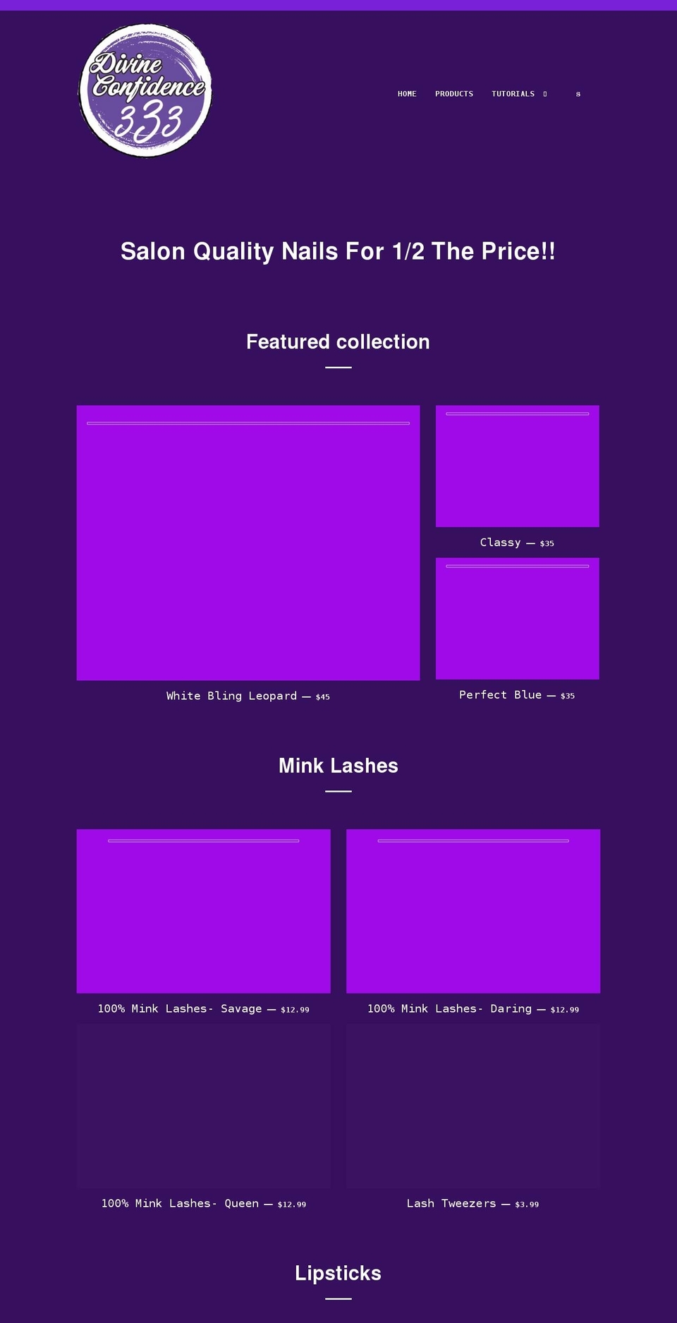 divineconfidence333.com shopify website screenshot