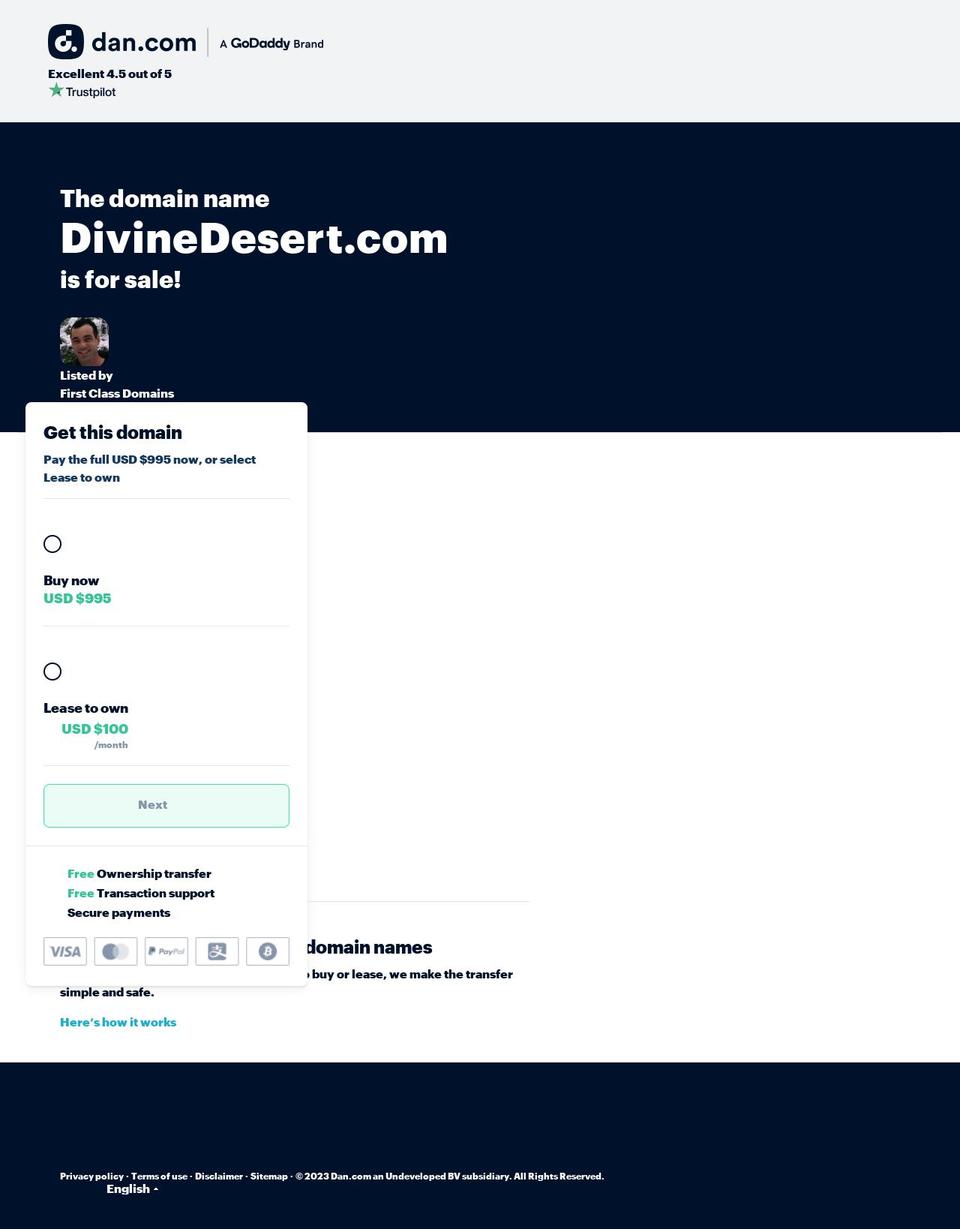 divinedesert.com — Shopify storefront screenshot