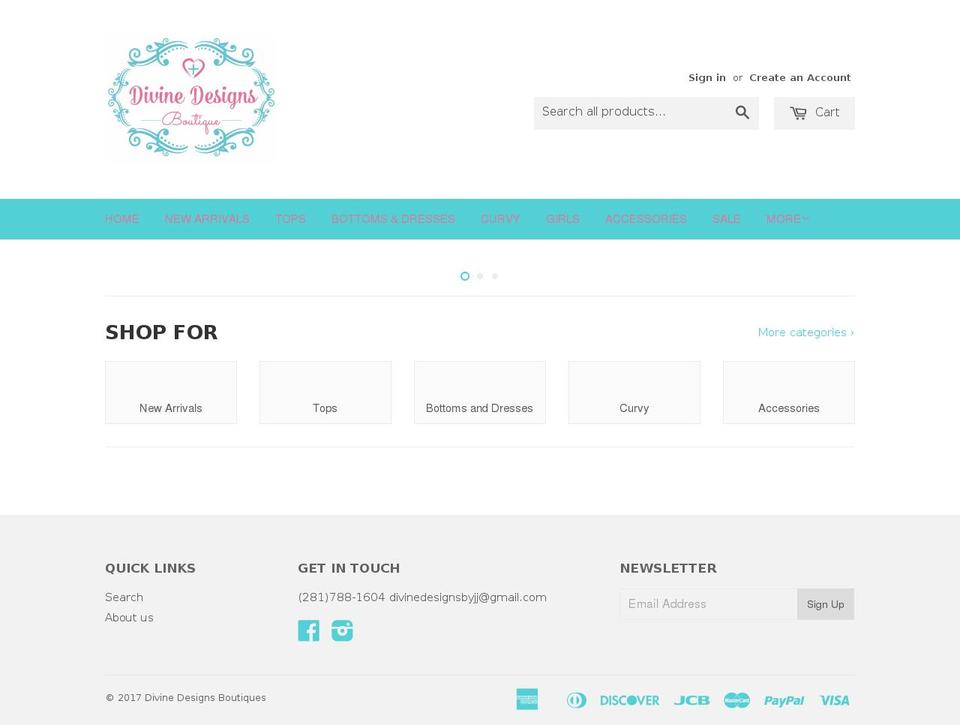 divinedesignsbyjj.com shopify website screenshot