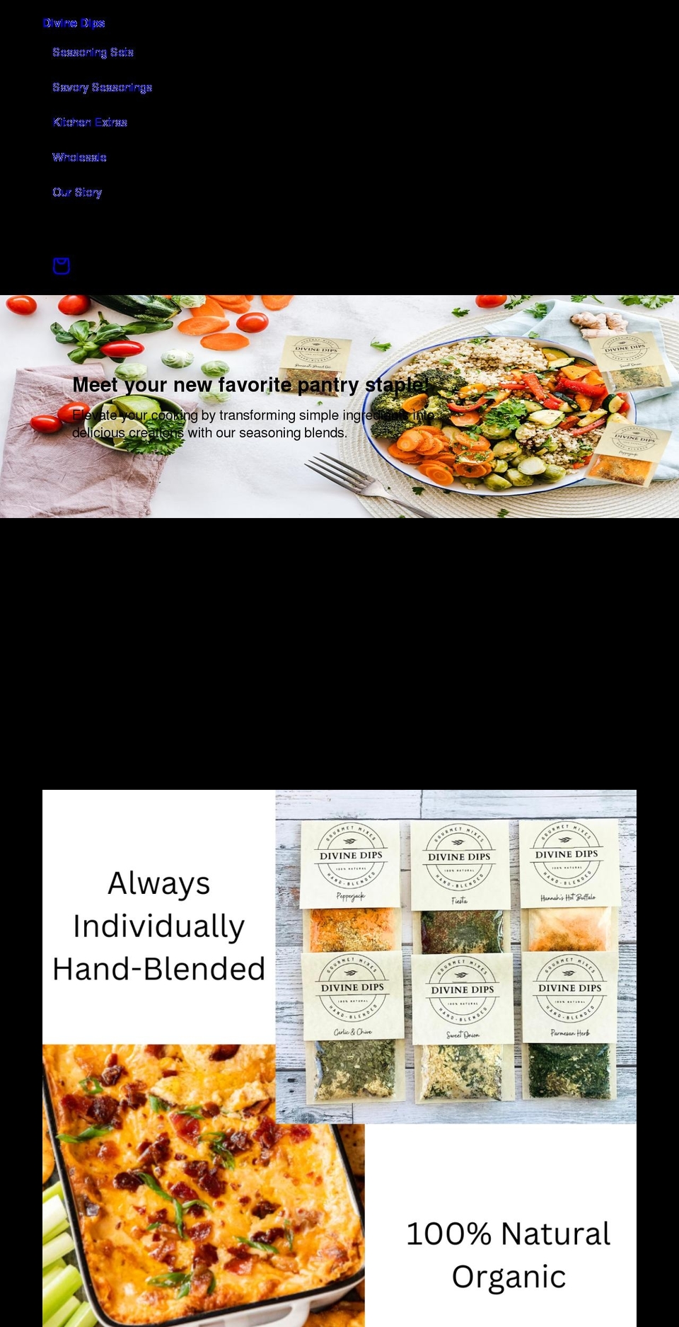 divinedipmixes.com shopify website screenshot
