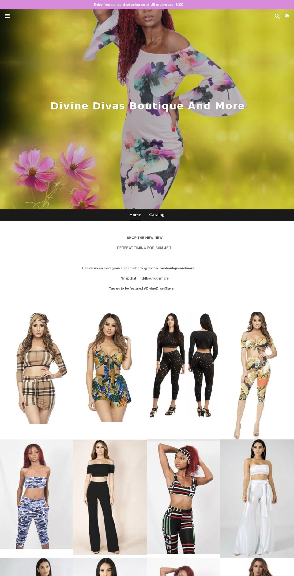 divinedivasboutiqueandmore.com — Shopify storefront screenshot