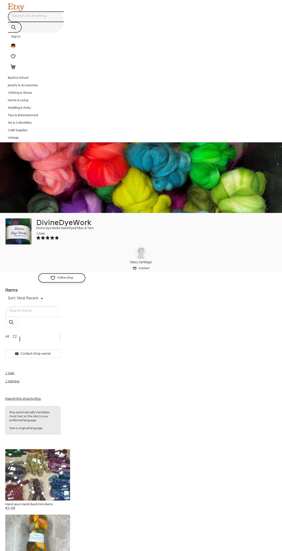 divinedyeworks.com shopify website screenshot