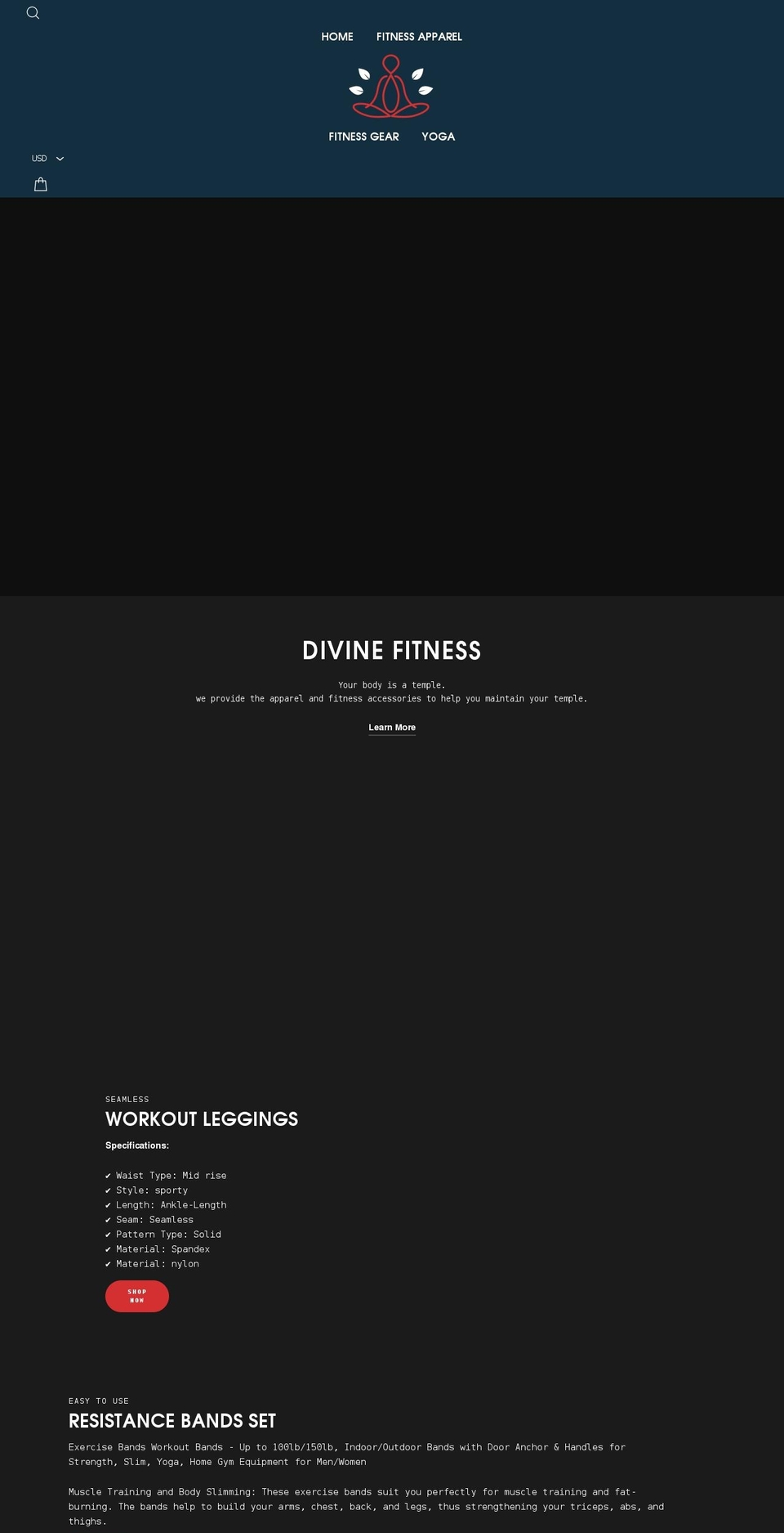 divinefitness.shop shopify website screenshot