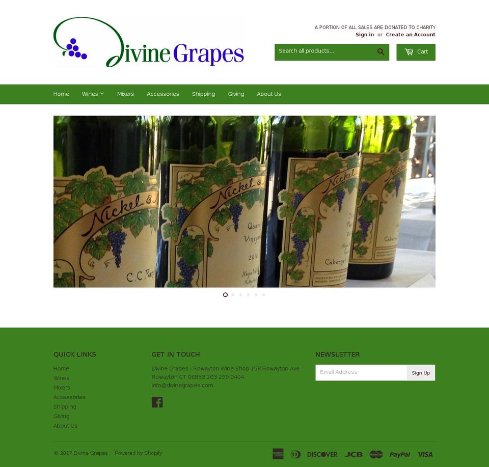 divinegrapes.com shopify website screenshot