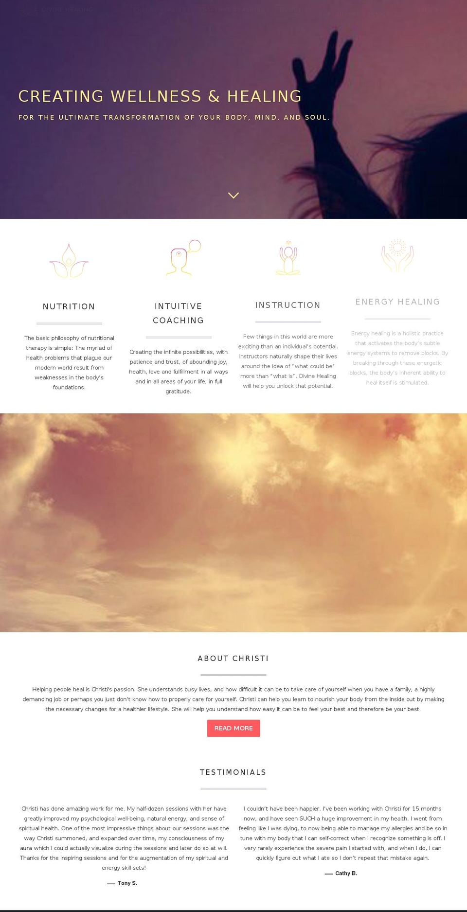 divinehealing.center shopify website screenshot