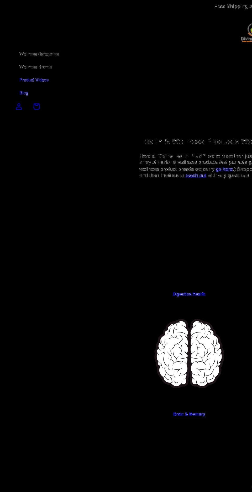 divinehealthplus.com shopify website screenshot