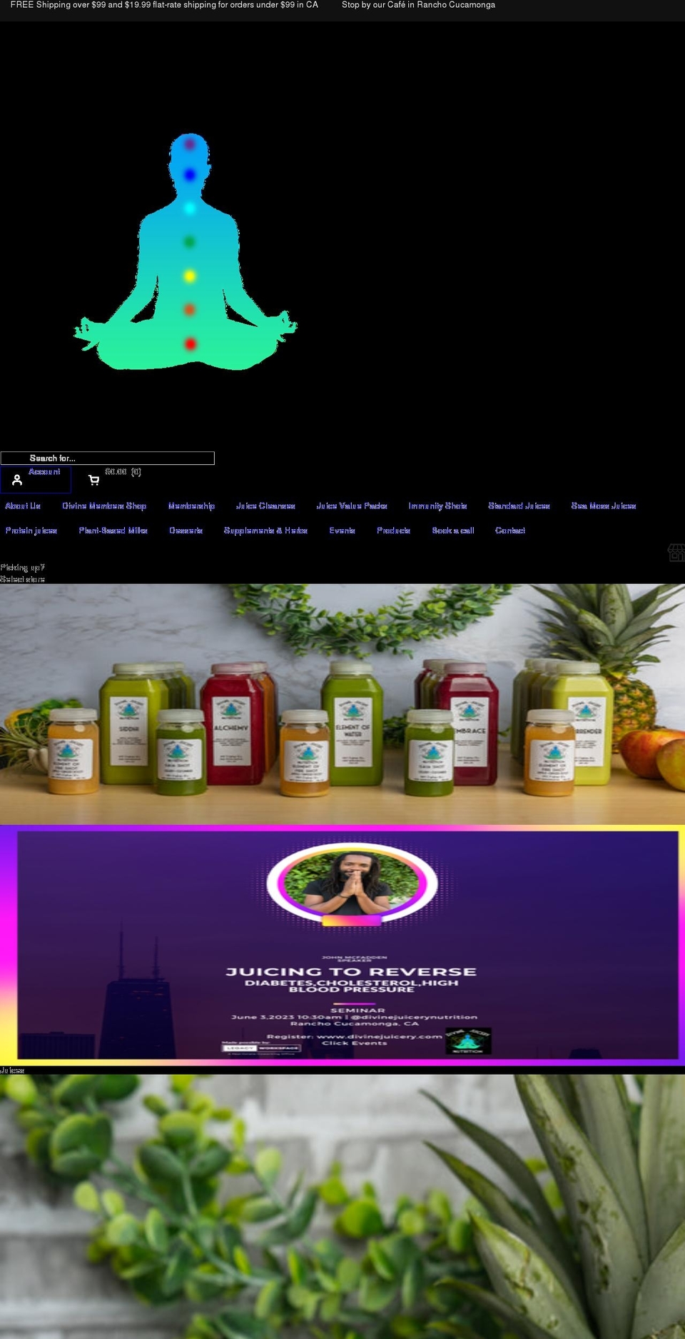 divinejuicery.com shopify website screenshot