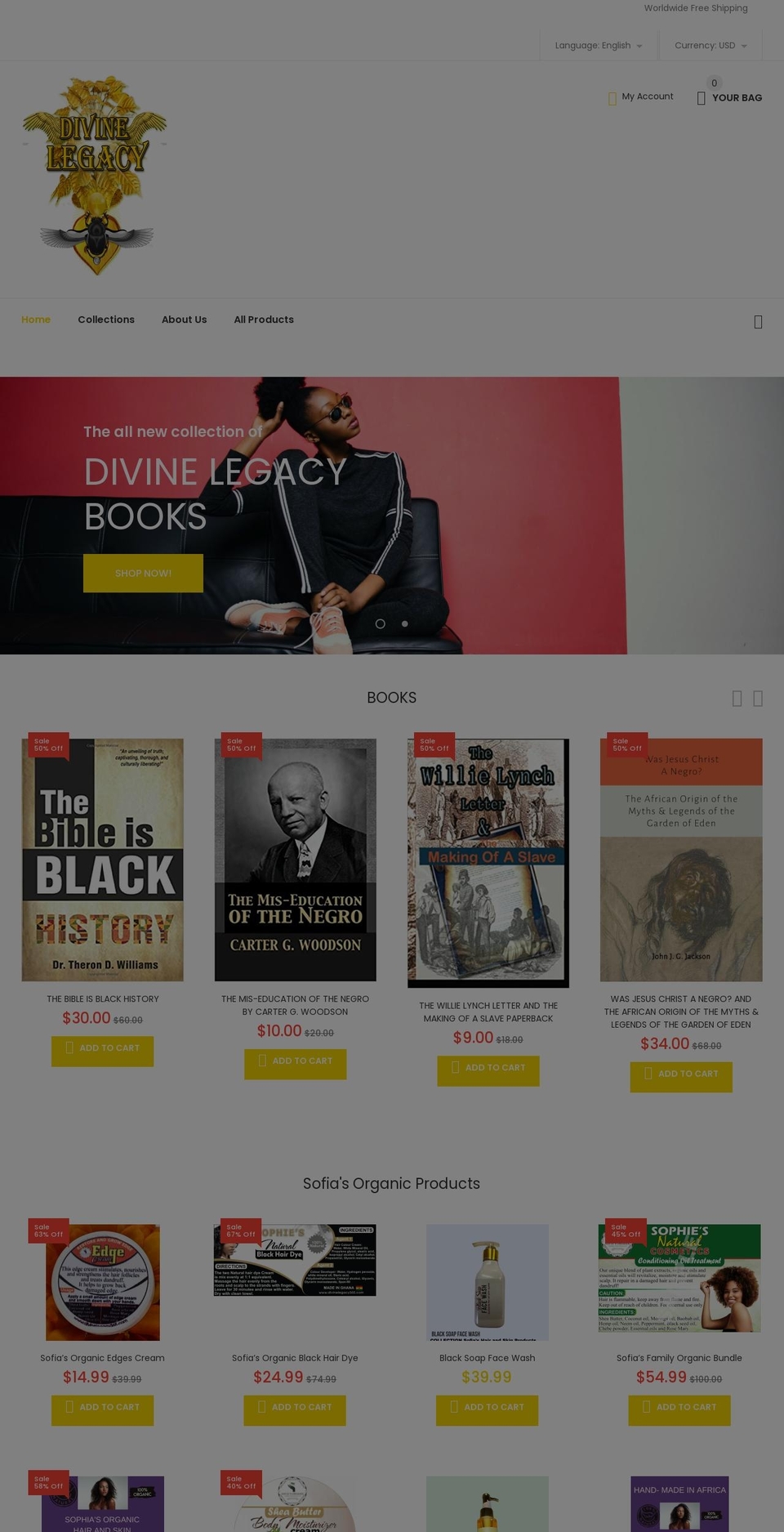 divinelegacy365.com shopify website screenshot