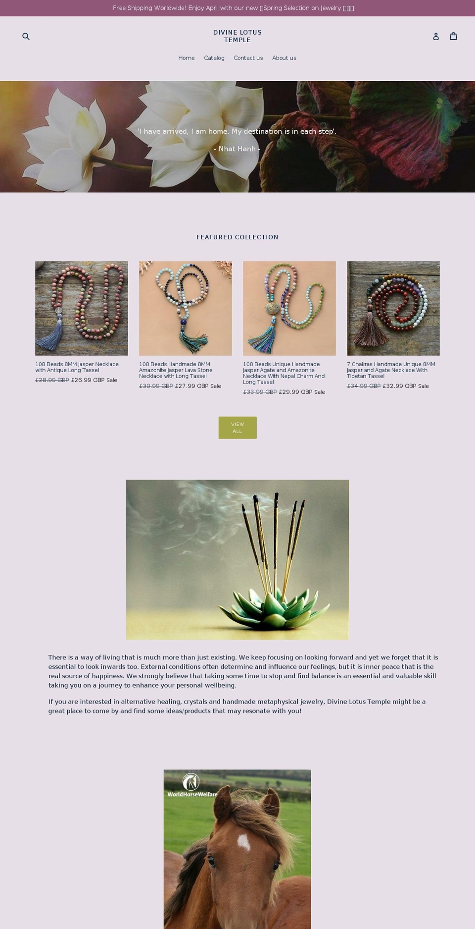 divinelotustemple.com shopify website screenshot