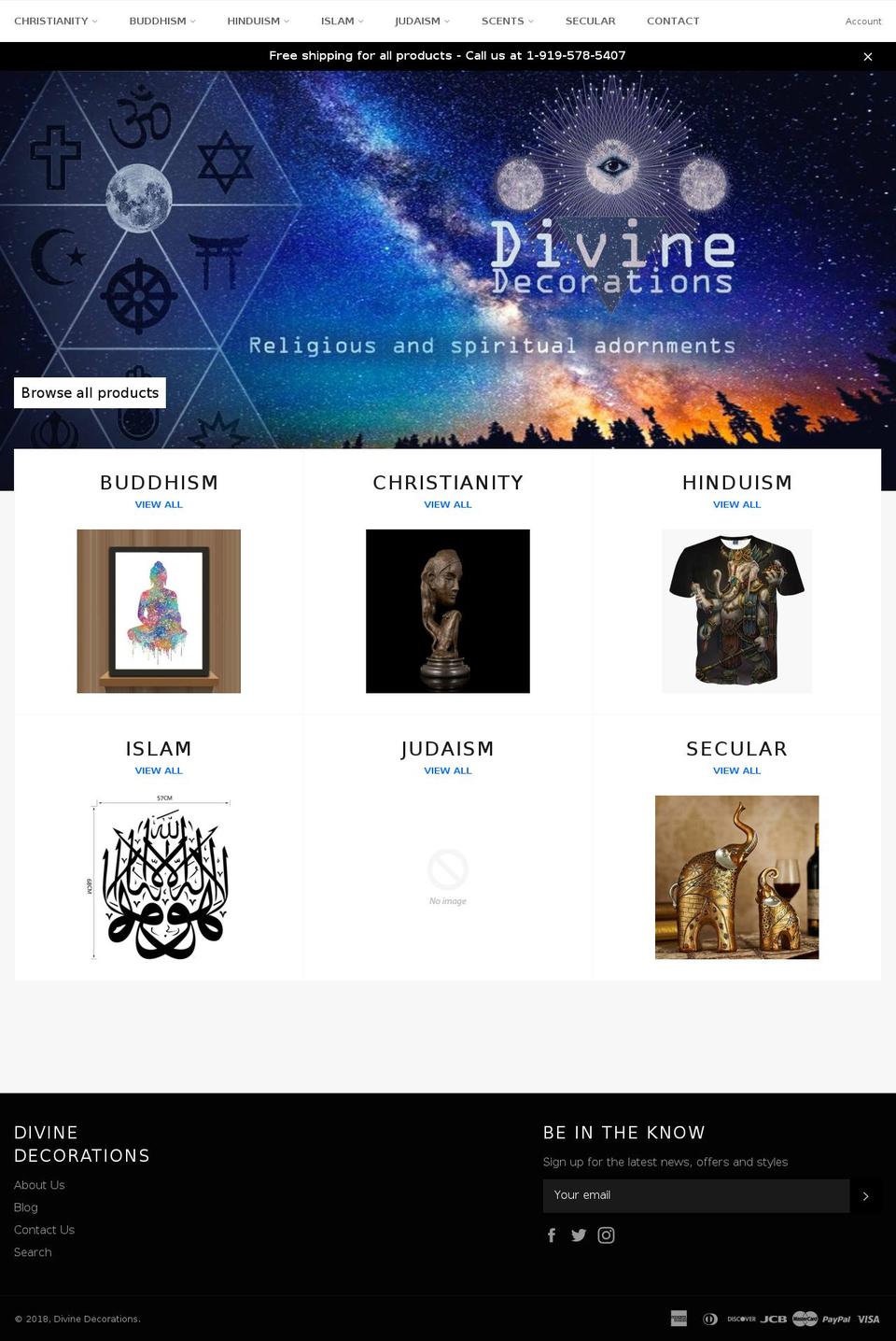 divinelydecorated.com — Shopify storefront screenshot