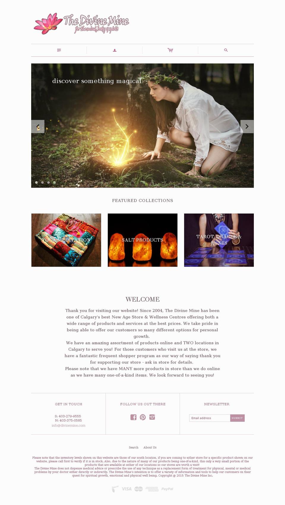 divinemine.ca shopify website screenshot