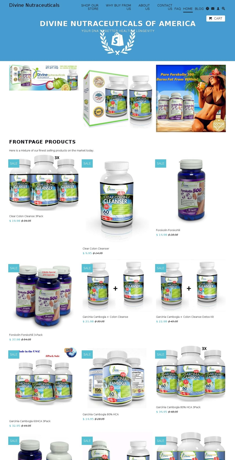 divinenutraceuticals.com shopify website screenshot