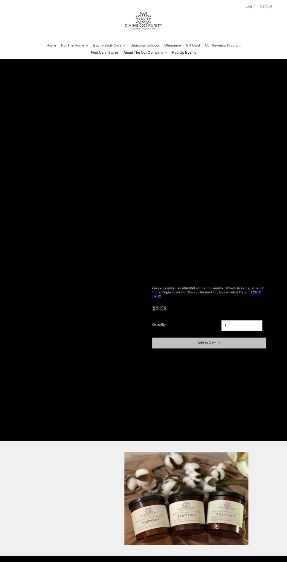 divinepurity.co shopify website screenshot