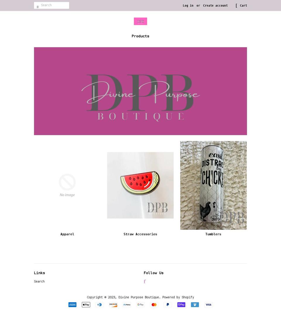 divinepurposeboutique.com shopify website screenshot
