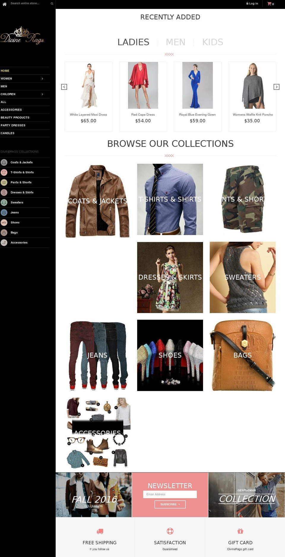 divinerags.com shopify website screenshot
