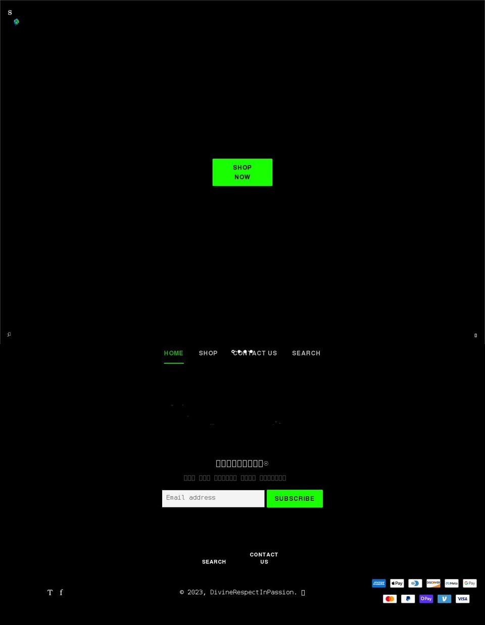 divinerespectinpassion.com shopify website screenshot