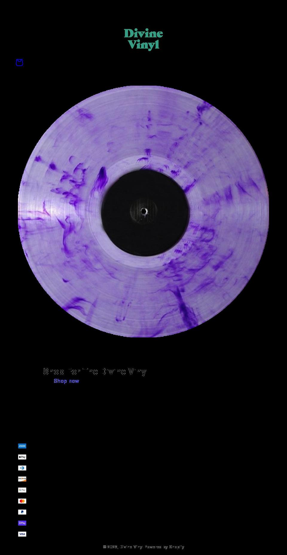 divinevinyl.com shopify website screenshot