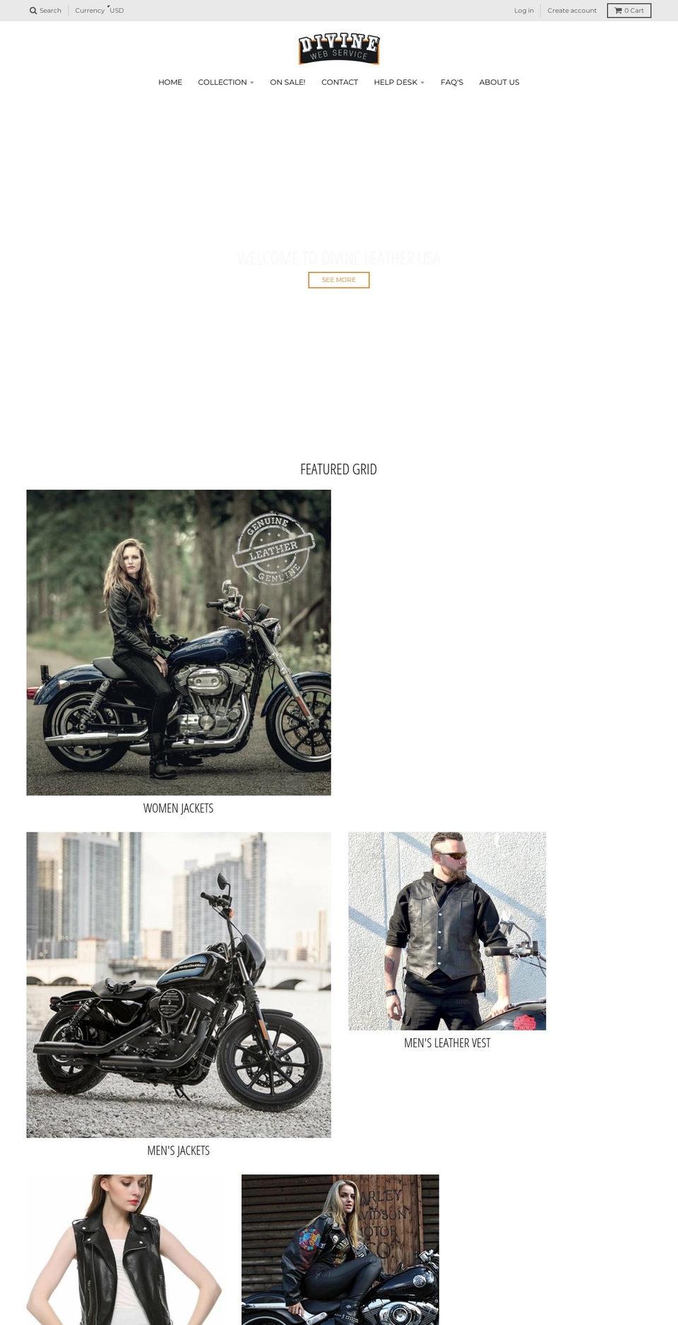 divinewebservice.com — Shopify storefront screenshot