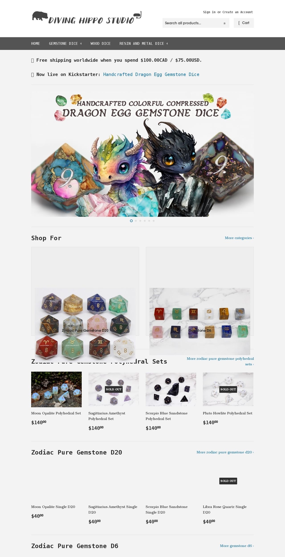 divinghippostudio.com shopify website screenshot