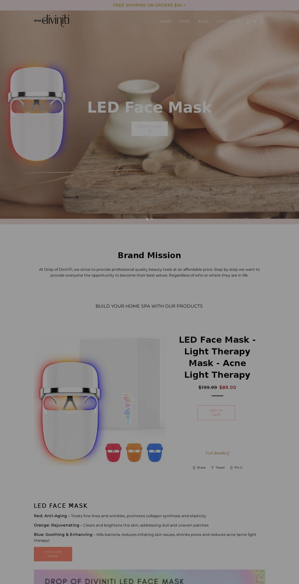 divinitila.com — Shopify storefront screenshot