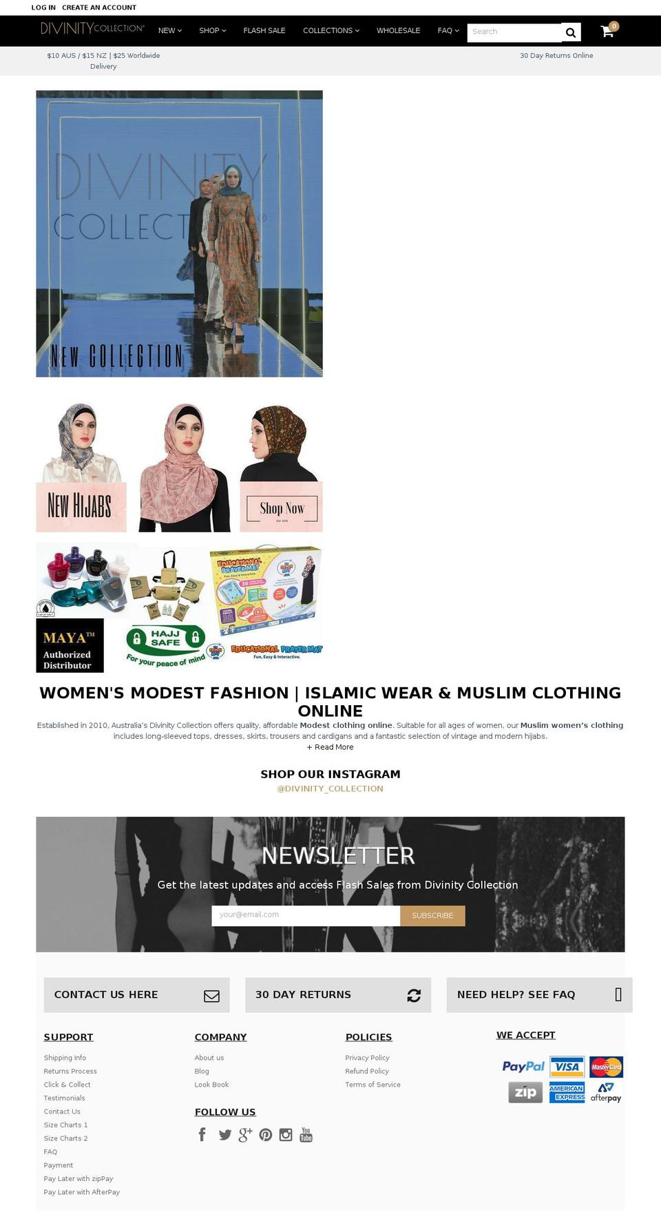 divinitycollections.com — Shopify storefront screenshot