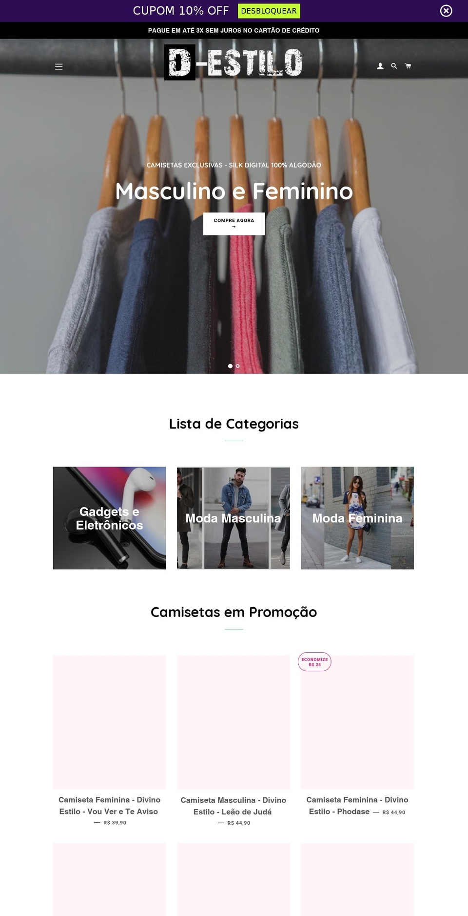 divinoestilo.com.br shopify website screenshot