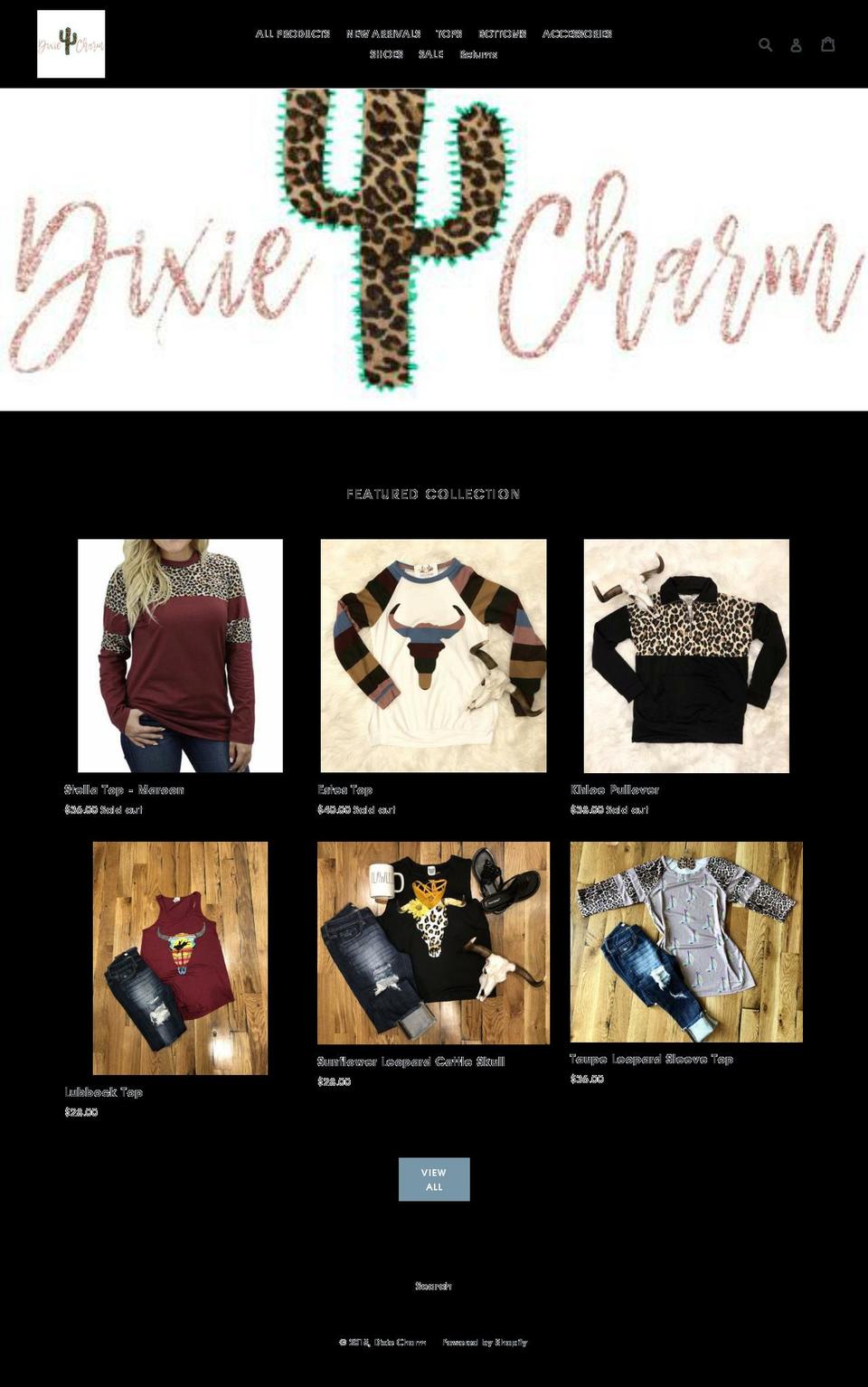 dixiecharm.com — Shopify storefront screenshot
