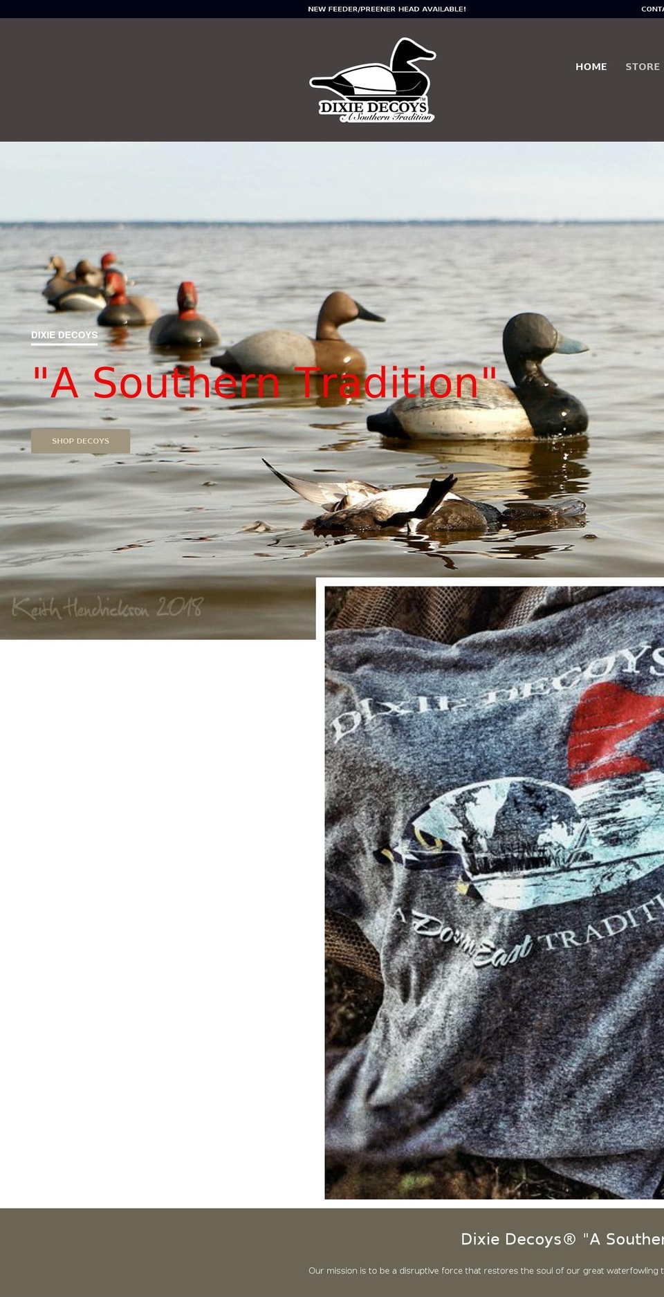 dixiedecoys.com shopify website screenshot